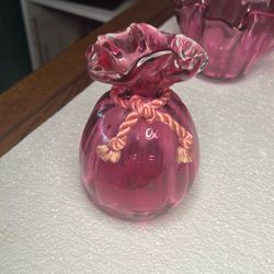 5 1/2” Pink Fenton Glass Vase