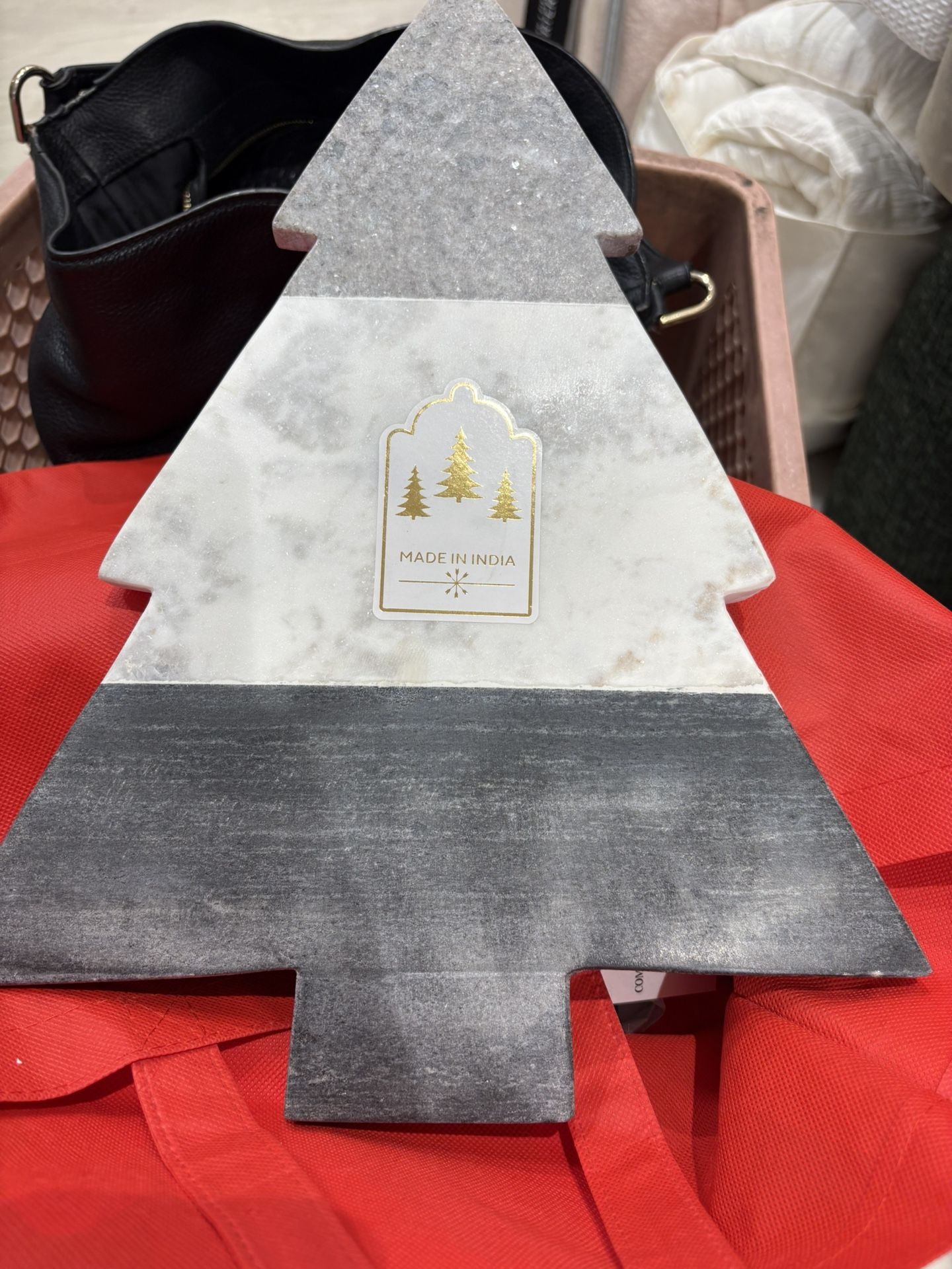 Marble - Gray and White Tree-Shaped serving tray or Decor accent 14/11 inch