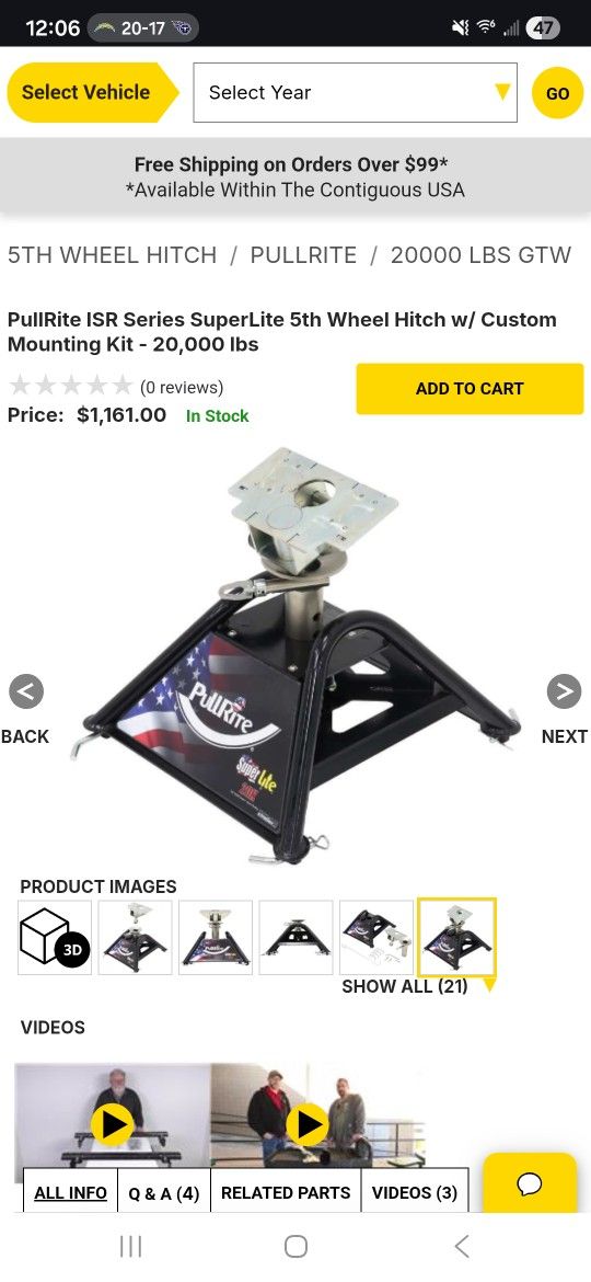 SuperLite 5th wheel Gooseneck conversion hitch