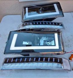 03-23 Express Savana Headlights Faros Calaveras Micas