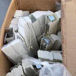 2 Box of various sizes off white wooden Window Blinds Parts