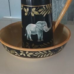 Vintage Vase Pitcher With Bowl