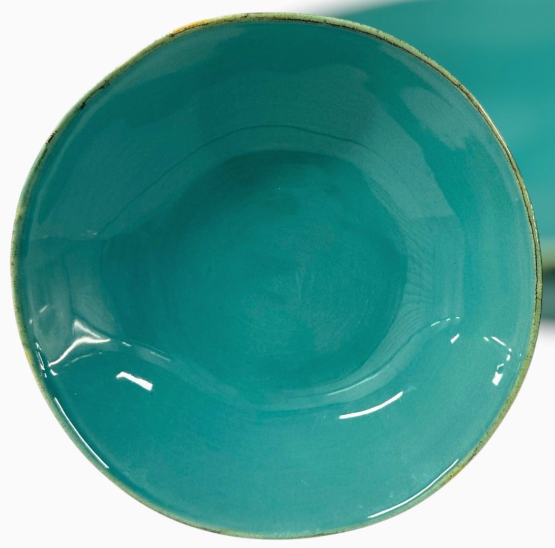 Set Of 3 Vintage Maioliche Jessica ITALY Handcrafted Turquoise Bowl - Retired Collection