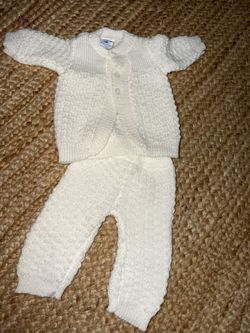 3-6 Month Baby Set Knitted White 