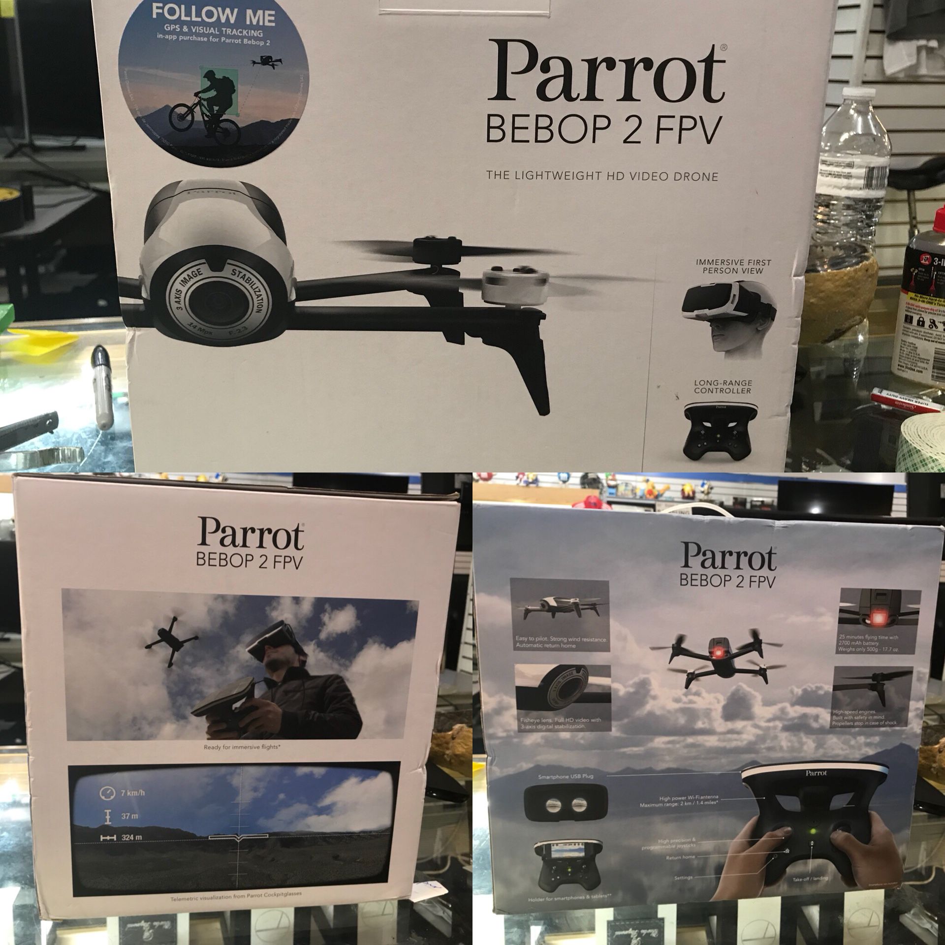 Parrot 2 Drone with Gless and long range controller