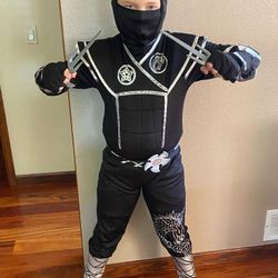 Black and Silver Highlighted Ninja Halloween Costume 