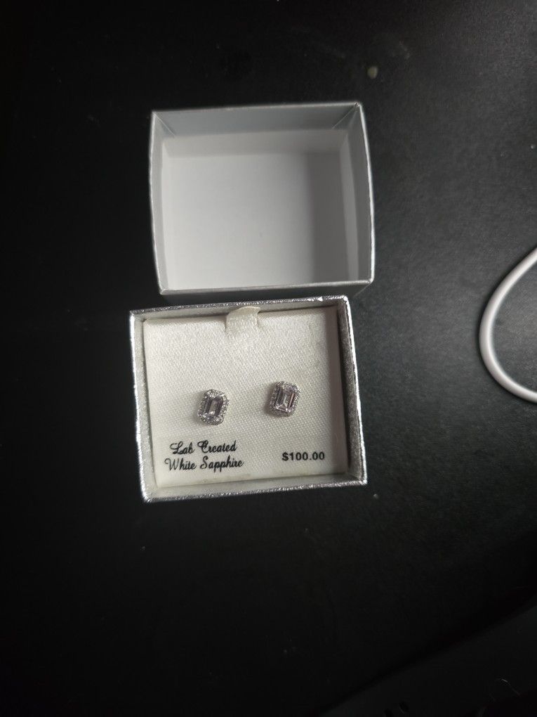 Sapphire White Earrings