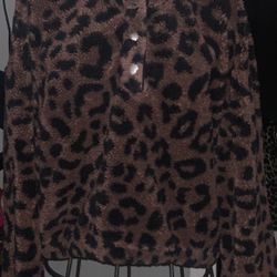 Fuzzy Cheetah Pullover Sweater