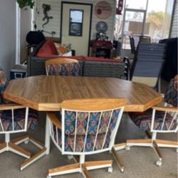 Table With Leaf And Chairs 