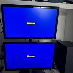2 HD Screens - Dual Monitor Screens With Mount - $100