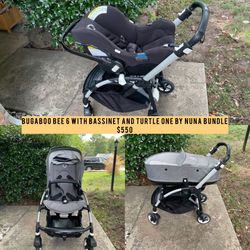 Bugaboo Bee 6 with bassinet and Turtle One by Nuna bundle