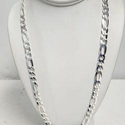 0.925% Sterling Silver Figaro Link Chain 39.5G 24"