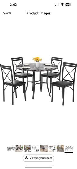 Marble Style Dinning Table For 4