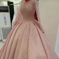Blush Pink Ball Gown For Bridal Shower Or Quinceañera