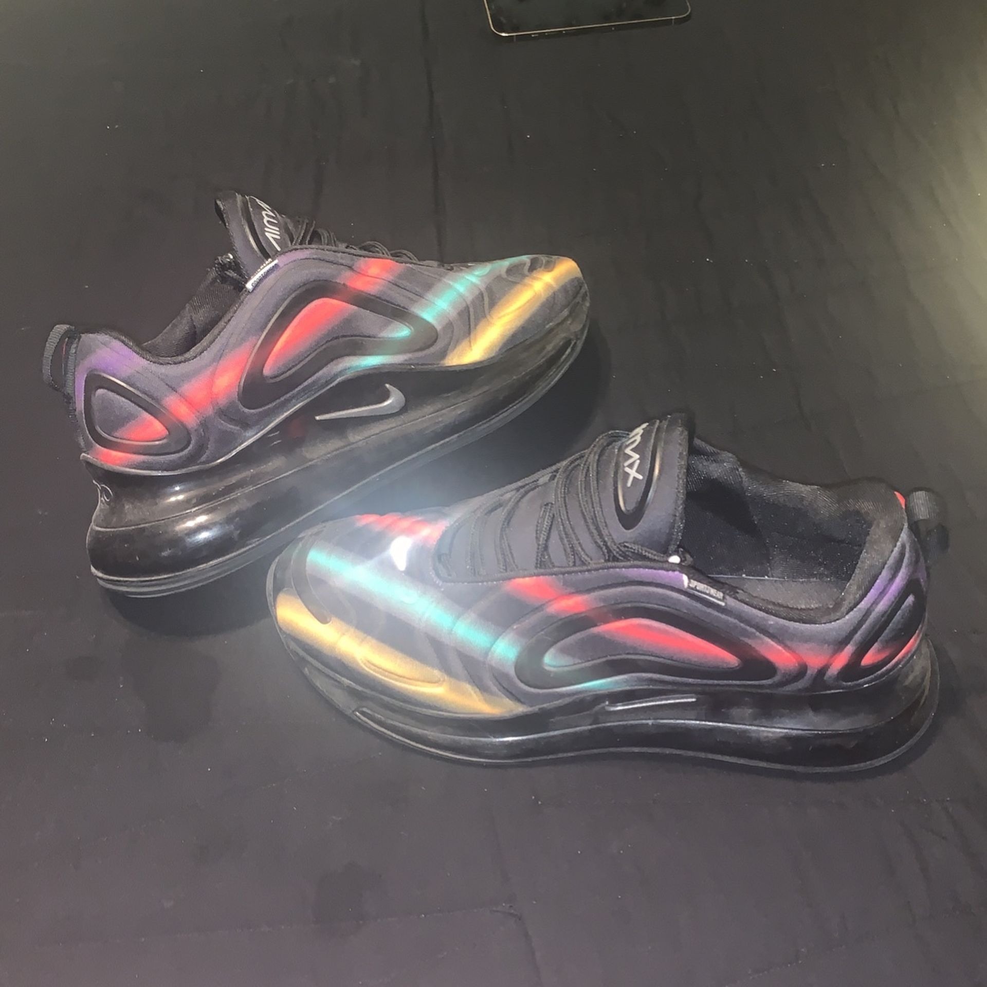 Rainbow Nike Shoes Rainbow Black Air Max 720 Sneakers Men's Shoes