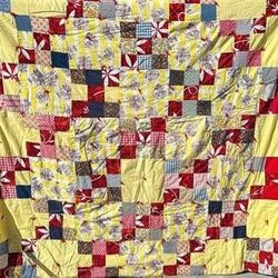 Vintage Colorful Patchwork Quilt - Nice! 