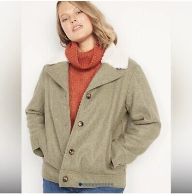 Old Navy Sherpa-Trim Jacket for Women, Medium
