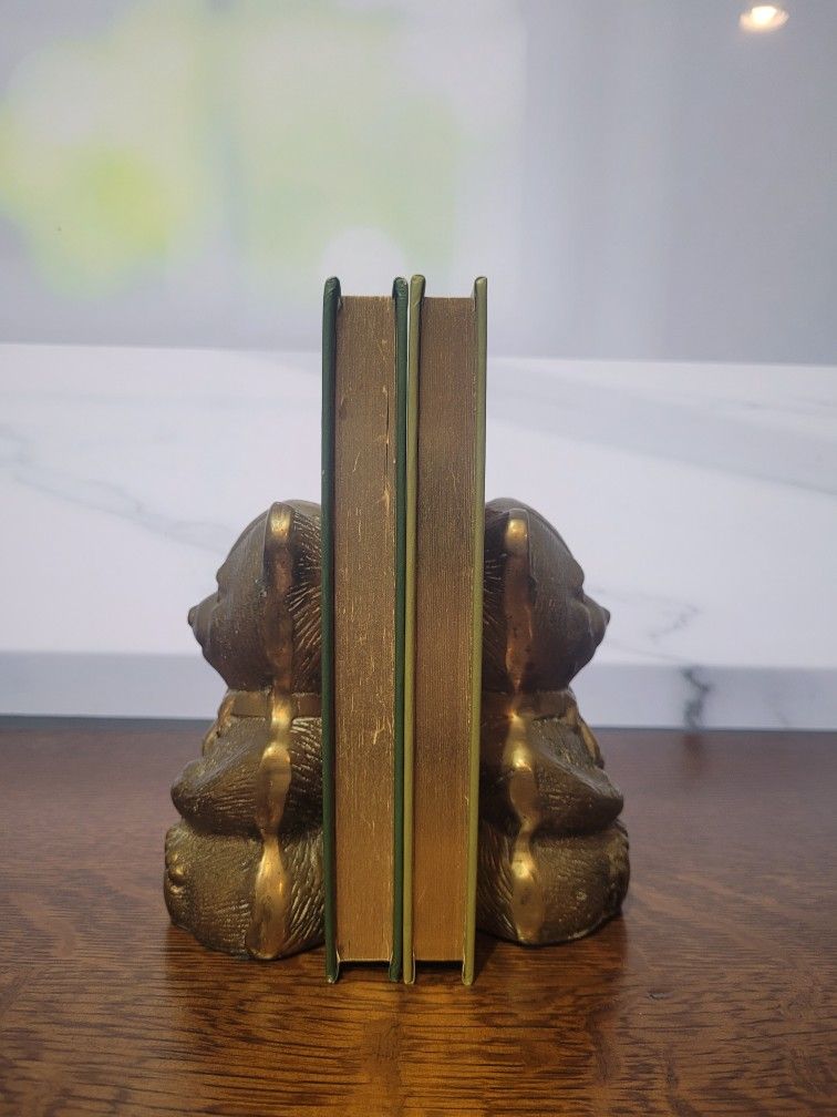 BRASS Teddy Bear Bookends