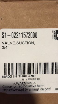 🧰 Source 1 Valve Suction ¾” – Brand New