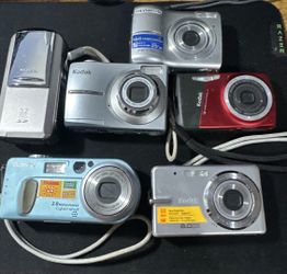 Lot Of 6 Mixed Cameras -Untested Sony, Kodak, Toshiba, Olympus