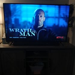 52" Flat Screen TV, Sound Bar, Subwoofer, TV Stand