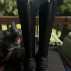 Black rain boots