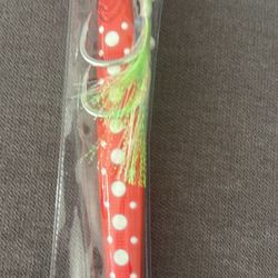 300g Red Polka Dot Glow Jig | Lurvenix Metal Tuna Bomb | Through-Wire Design | Ready to Fish