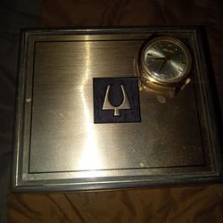 14 K Vintage Accutron Watch & Box - As Is W/O Band 