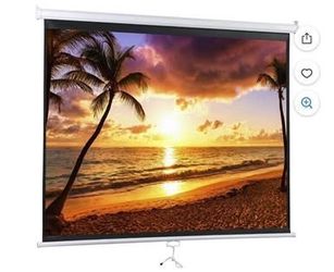 New Projector Screen 72” 4:3 HD PVC Manual Projection Screen Home Theater Office White