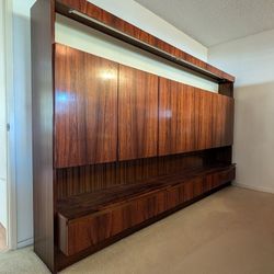 Rare Vintage Mid Century Modern Rosewood Wall Unit, c1960s