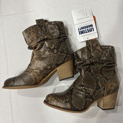 Snake Print Ankle Boots. NEW WITH TAGS