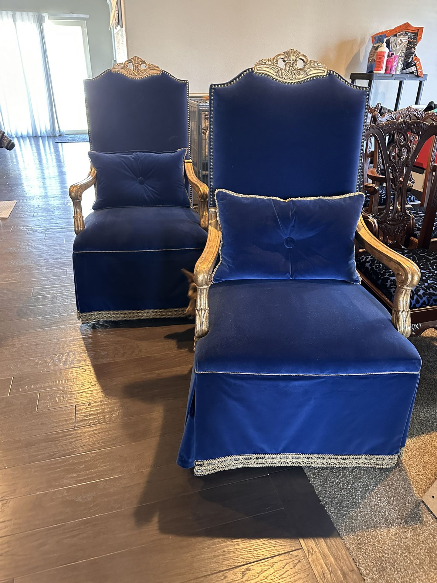 Designer Velvet Blue Dining Chairs
