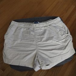 Old Navy: jogger shorts 3"  LARGE size Khaki beige color

Linen blend. Great shape. Normal wear. No ríps or stains. Black. Great shape. Worn once.