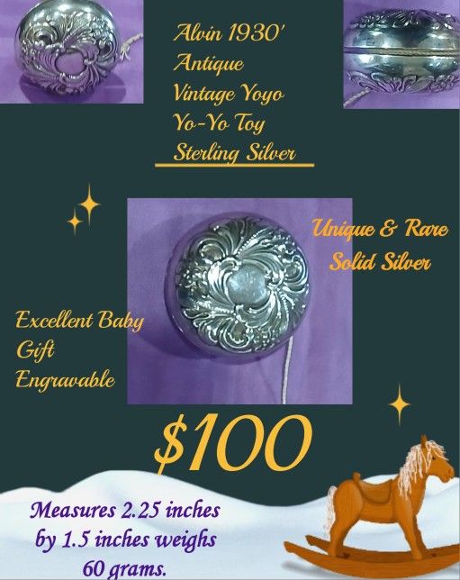 Antique/Vintage 1930 Solid Silver Alvin YO YO
