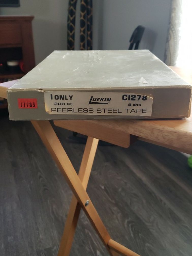 LUFKIN C1278 PEERLESS TAPE MEASURE, 1/4 IN W X 200 FT L BLADE, STEEL, IMPERIAL, 1/8THS