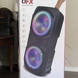 QFX DUAL 12” BLUETOOTH RECHARGEABLE SPEAKER WITH LED PARTY LIGHTS🎶🎶🎶 