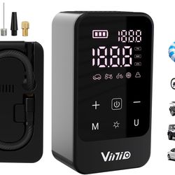 Vinid Cordless Air Compressor, 75W Portable Tire Inflator Digital Pressure Gauge, Auto Shut Off