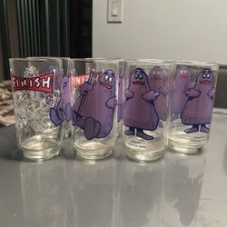 Vintage 1977 McDonalds McDonaldland Action Series "Grimace"  7 Glasses No Box