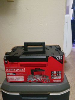 A Craftsman's 230 piece mechanic metrics tool set a Craftsman's four piece saw drills and flashlight set and a Craftsman circular saw