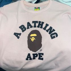 BAPE PINK COLLEGE TEE SIZE M