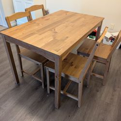 Ikea HAGERNAS Dining table set with 4 chairs