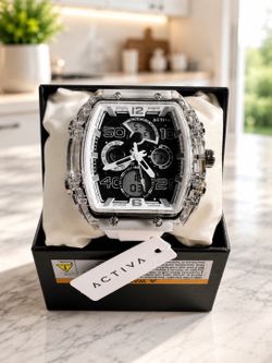ACTIVA Transparent Case Watch with White Strap