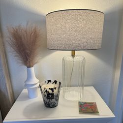 Grey Lamp With Clear Base