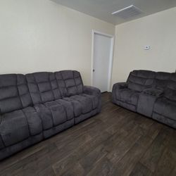 Brynn Reclining Sofa and Reclining Loveseat w/Console