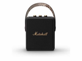 Marshall Stockwell II Portable Bluetooth Speaker, Black and Brass