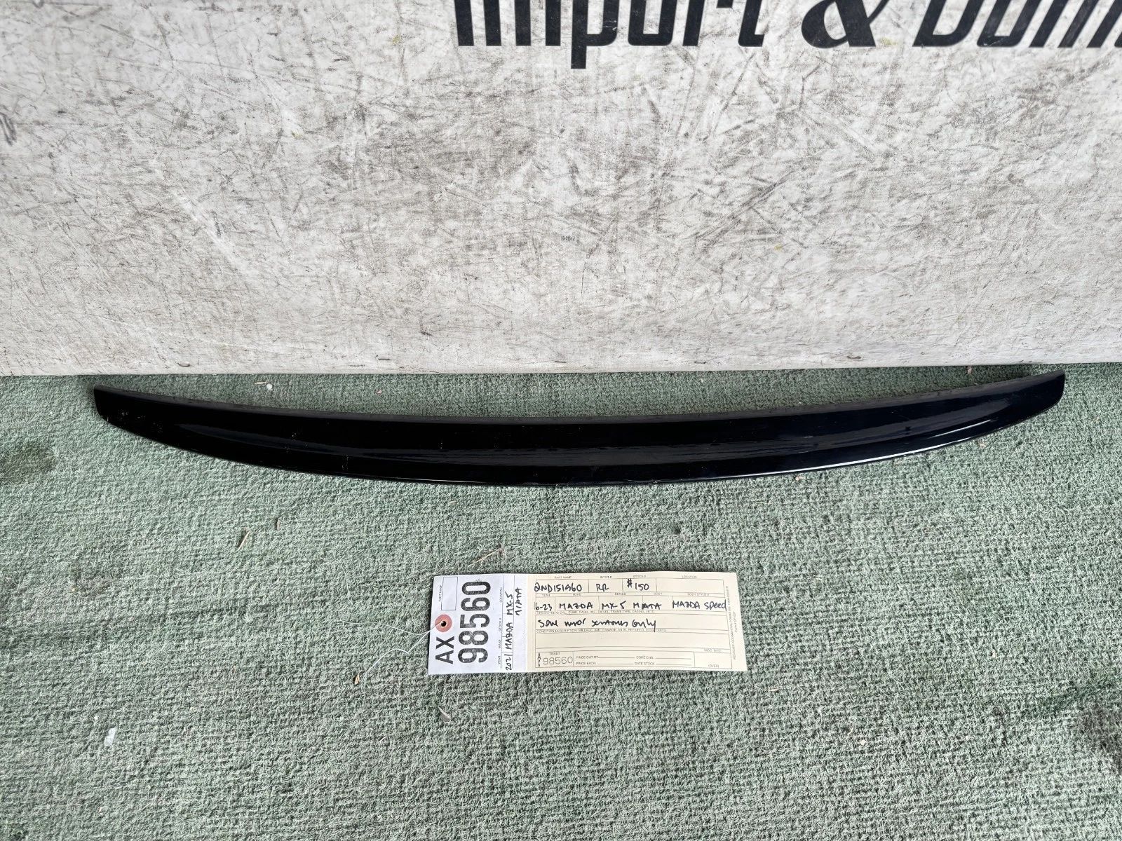 2016 - 2017 - 2023 MAZDA MX5 MX-5 MIATA SPEED REAR SPOILER TRUNK WING OEM AX98560