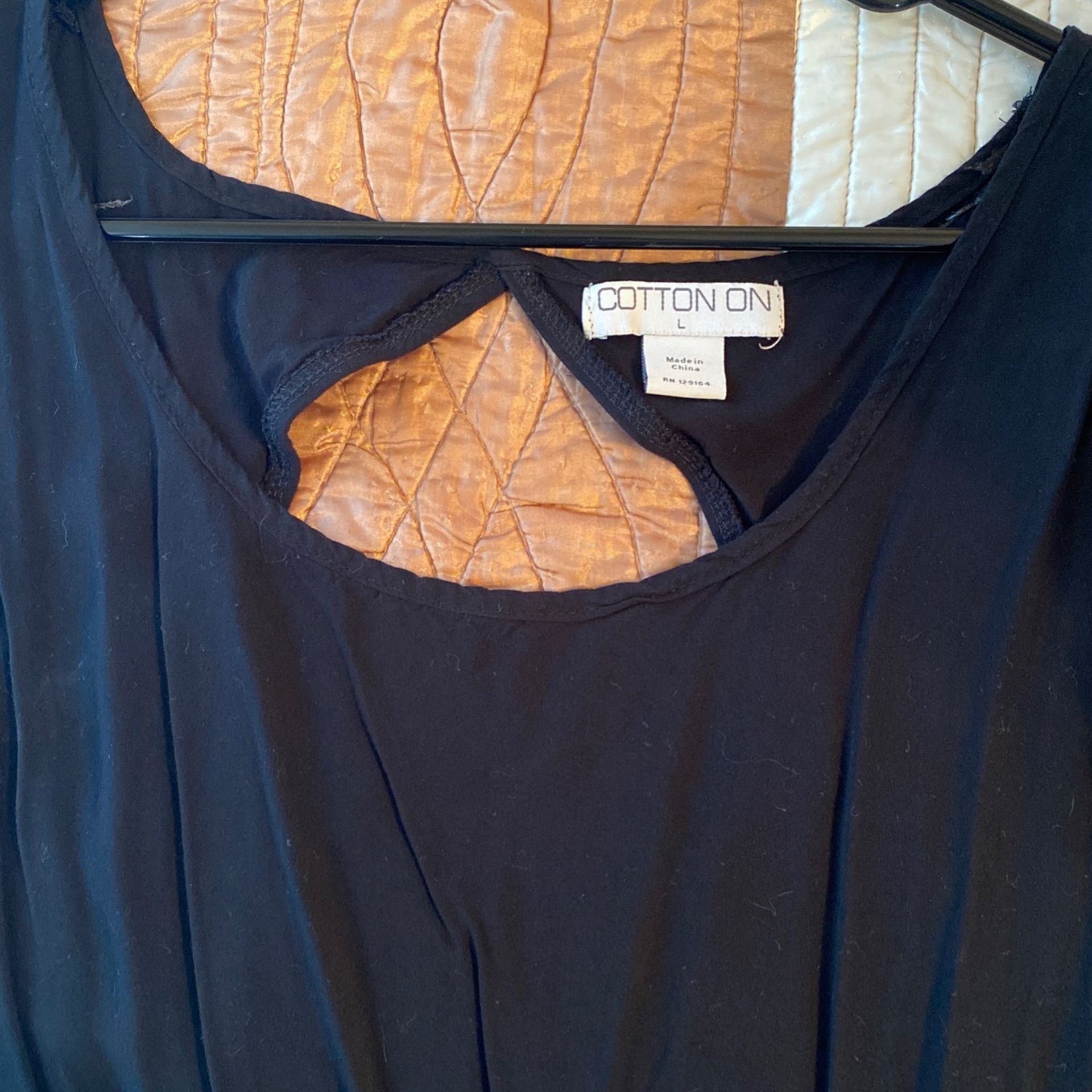 Black Viscose Dress With Pockets
