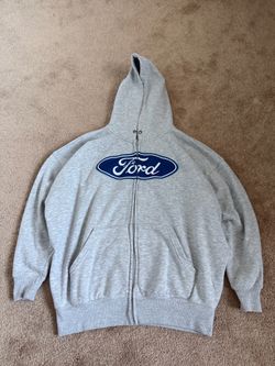 Ford Logo Gray Zip-Up Hoodie