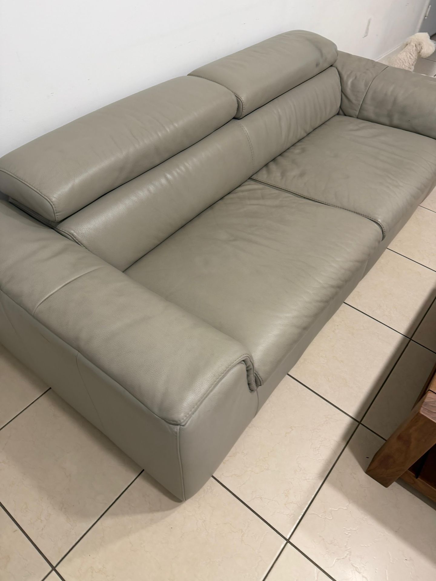 Grey Leather Sofa