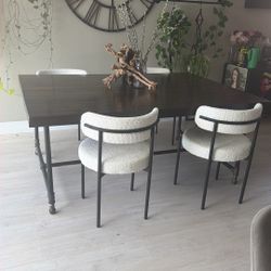 Solid Wood Rustic Dining Table 